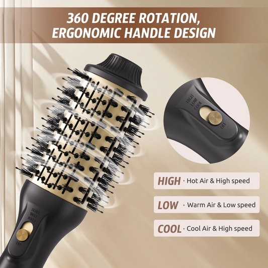 WANALIT Hair Dryer Brush,4 in 1 Hair Dryer Brush,Fast Drying for All Hair Types ,Black