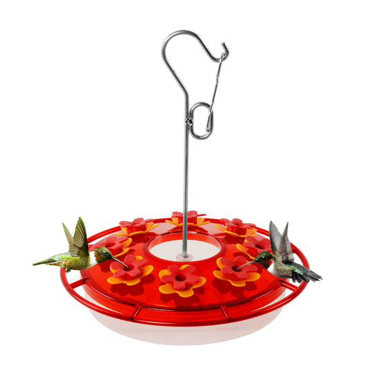 OTDLIGHT Hummingbird Feeders-Plastic Bird Feeder for Outdoors Hanging, 8 Feeding Ports &15 OZ Humming Birds Feeder,Built-in Water Flow to Prevent Ants and Bees for Garden Decor-Red