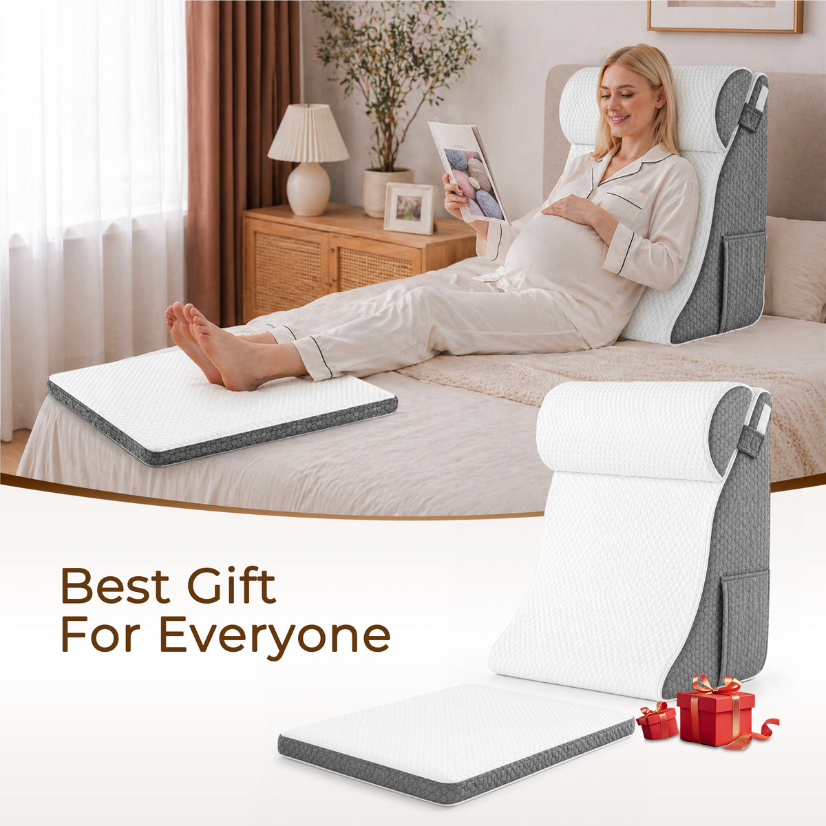 WANALIT Wedge Pillow for Acid Reflux Relief - Orthopedic Back Support
