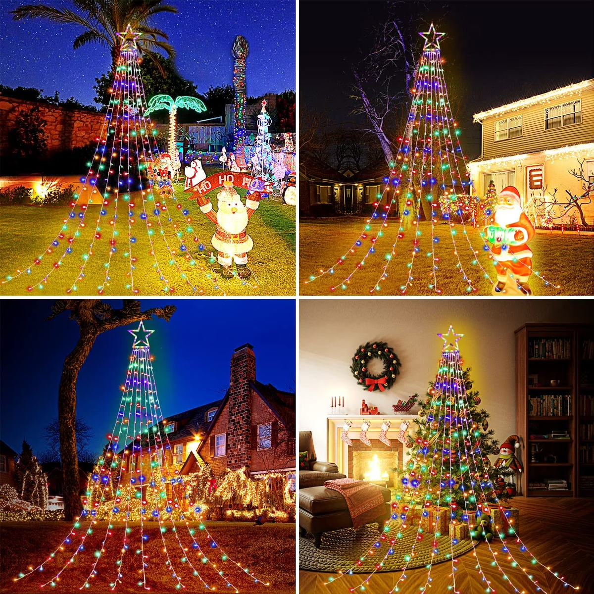 LOFTER-PRO 350 LED Waterfall String Lights 8 Modes - IP44 Waterproof - Multicolor