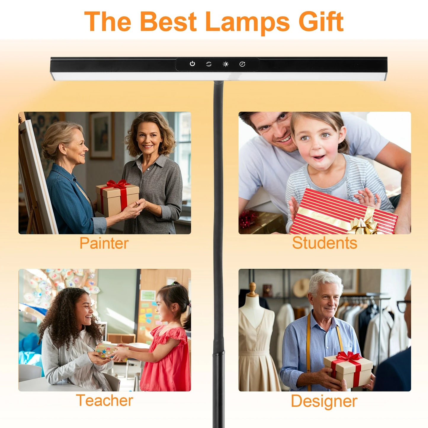 LOFTER-Pro LED Desk Lamps with Clamp, Architect Table Lights for Home Office, Long Flexible Gooseneck Memory Desk Lights with Touch Control, USB Charging Port, 3 Color Modes, Black