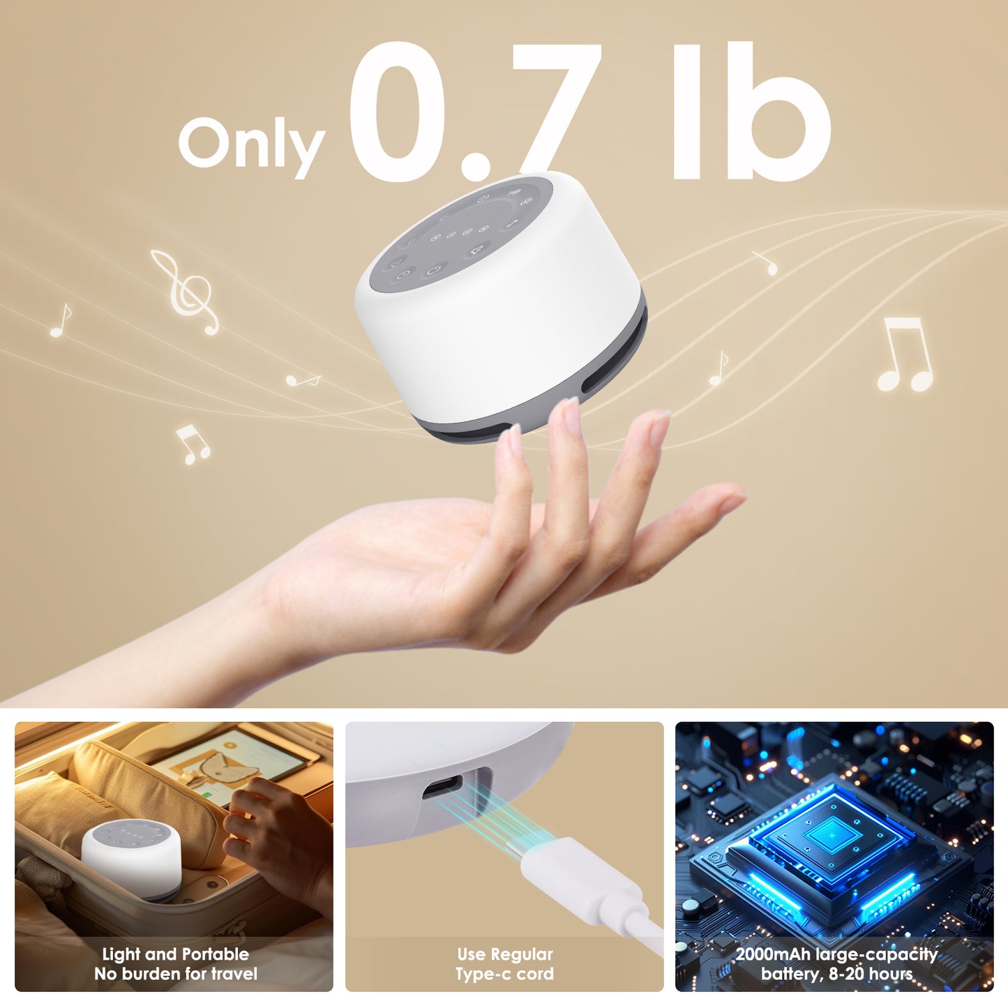 LOFTER-PRO Night Light, Baby Sound Machine, Sound Machine with Night Light for Sleeping with 24 Soothing Sounds, White Noise Soother for Bedroom
