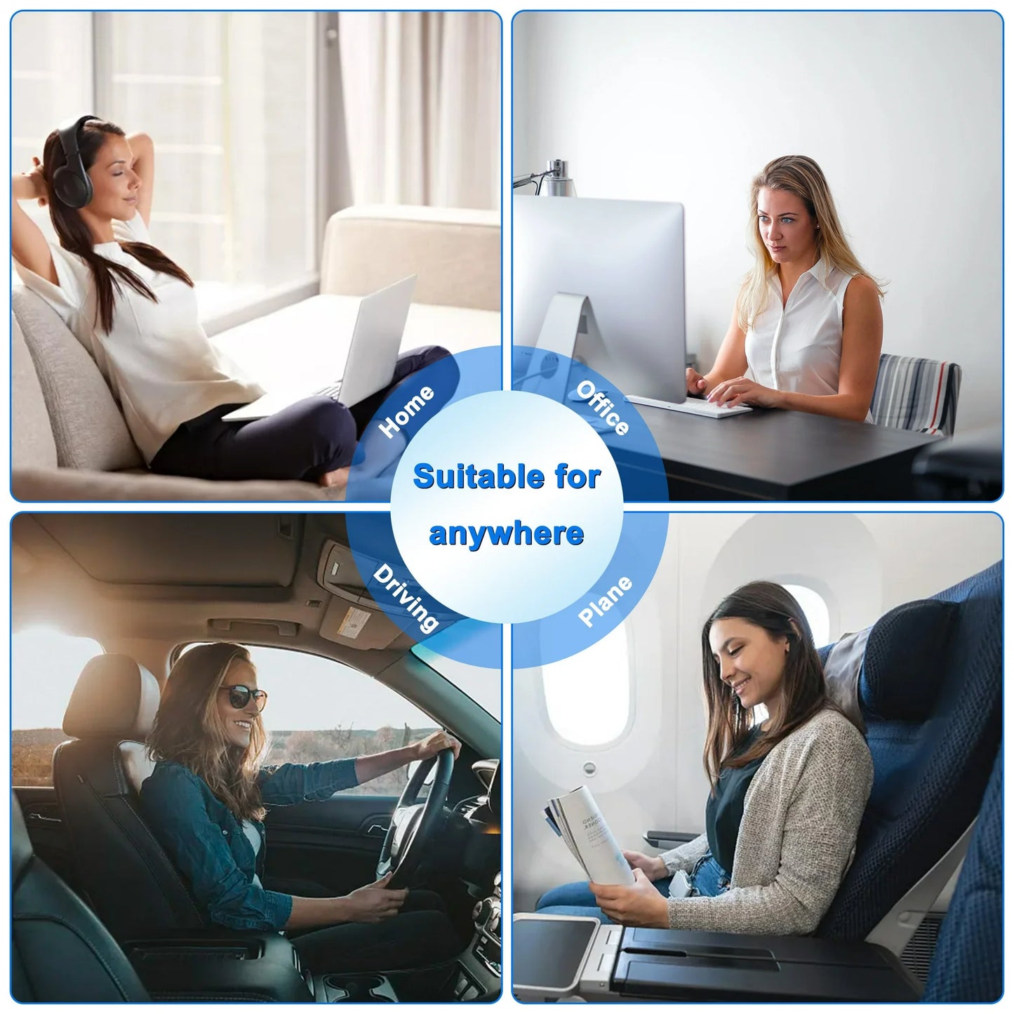 DONAMA Memory Foam Chair Seat & Lumbar Cushion for Tailbone, Hip Pain Relief - Ideal for Office, Car, Wheelchair