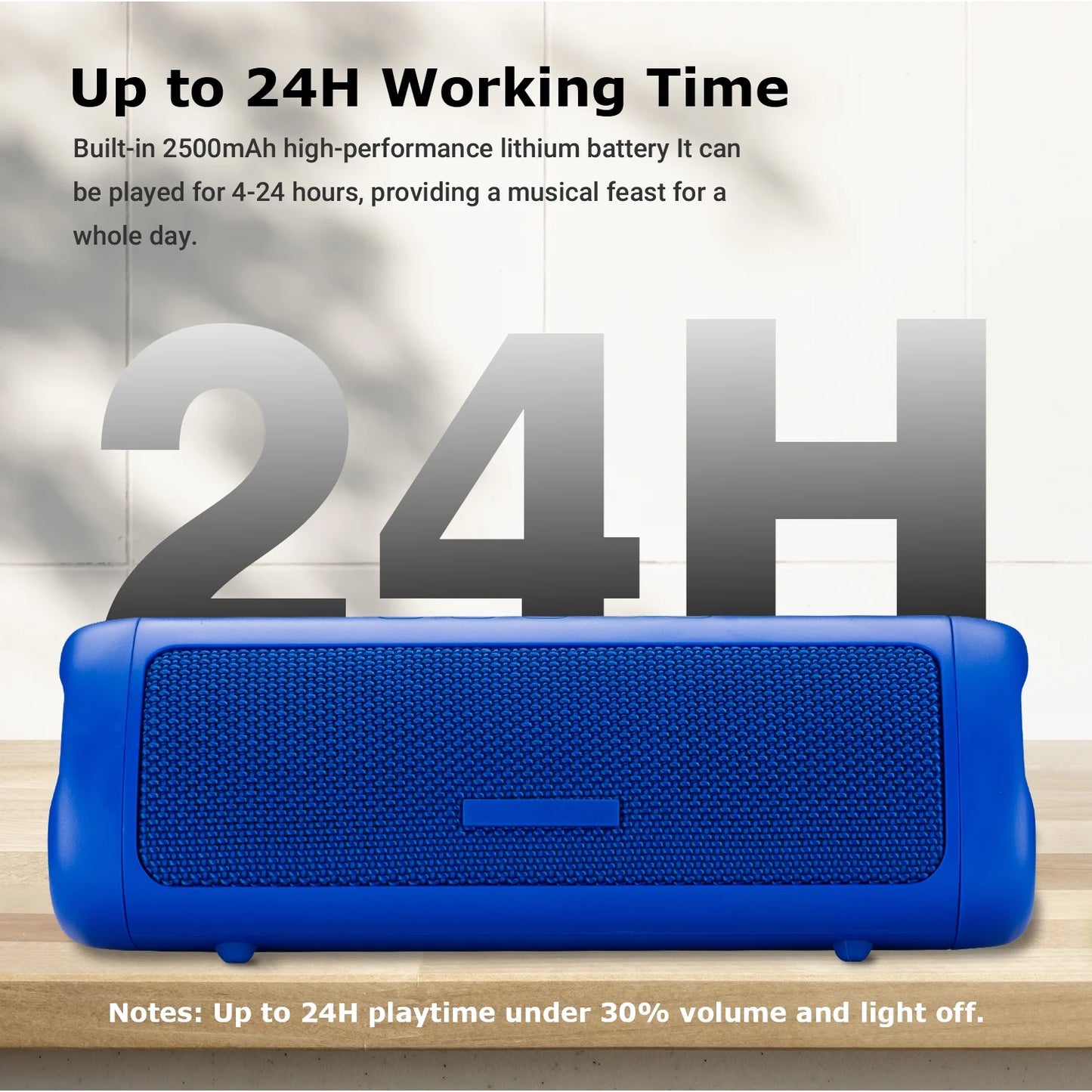 MOONORAH Bluetooth Speaker, Portable Wireless Bluetooth Speaker with HD Sound, IPX5 Waterproof, 24-Hour Playtime with Lights, Bluetooth 5.3, TWS Paring, Wireless Speaker for Home, Outdoors, Blue