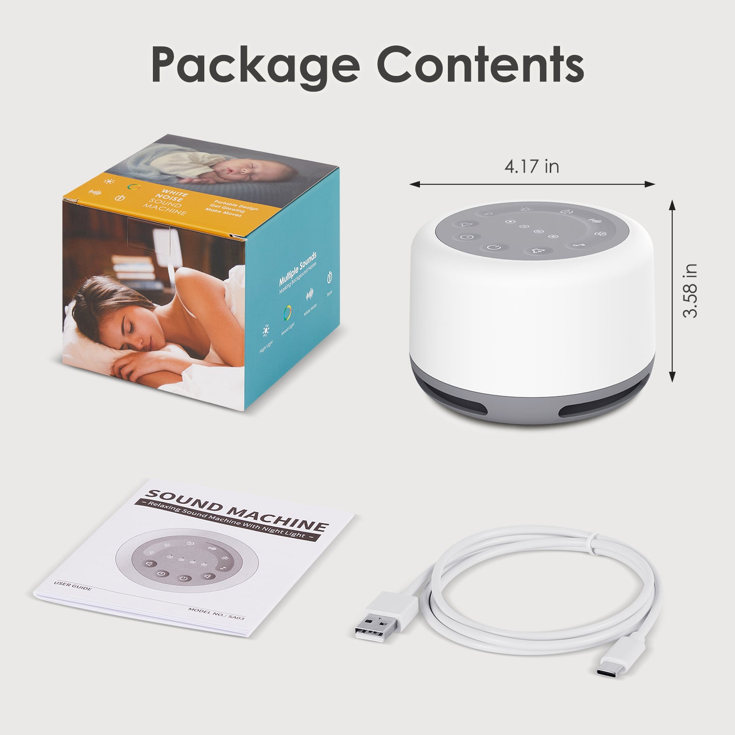 LOFTER-PRO Night Light, Baby Sound Machine, Sound Machine with Night Light for Sleeping with 24 Soothing Sounds, White Noise Soother for Bedroom