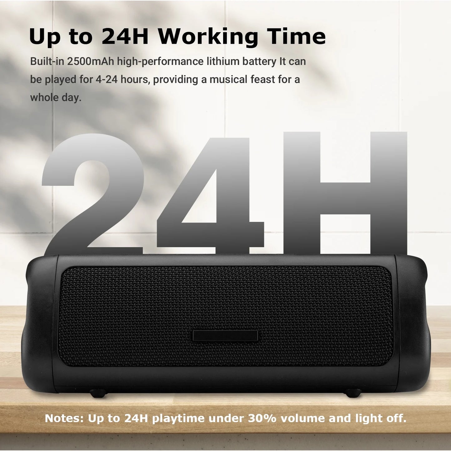 MOONORAH Bluetooth Speaker, Portable Wireless Bluetooth Speaker with HD Sound, IPX5 Waterproof, 24-Hour Playtime with Lights, Bluetooth 5.3, TWS Paring, Wireless Speaker for Home, Outdoors, Black