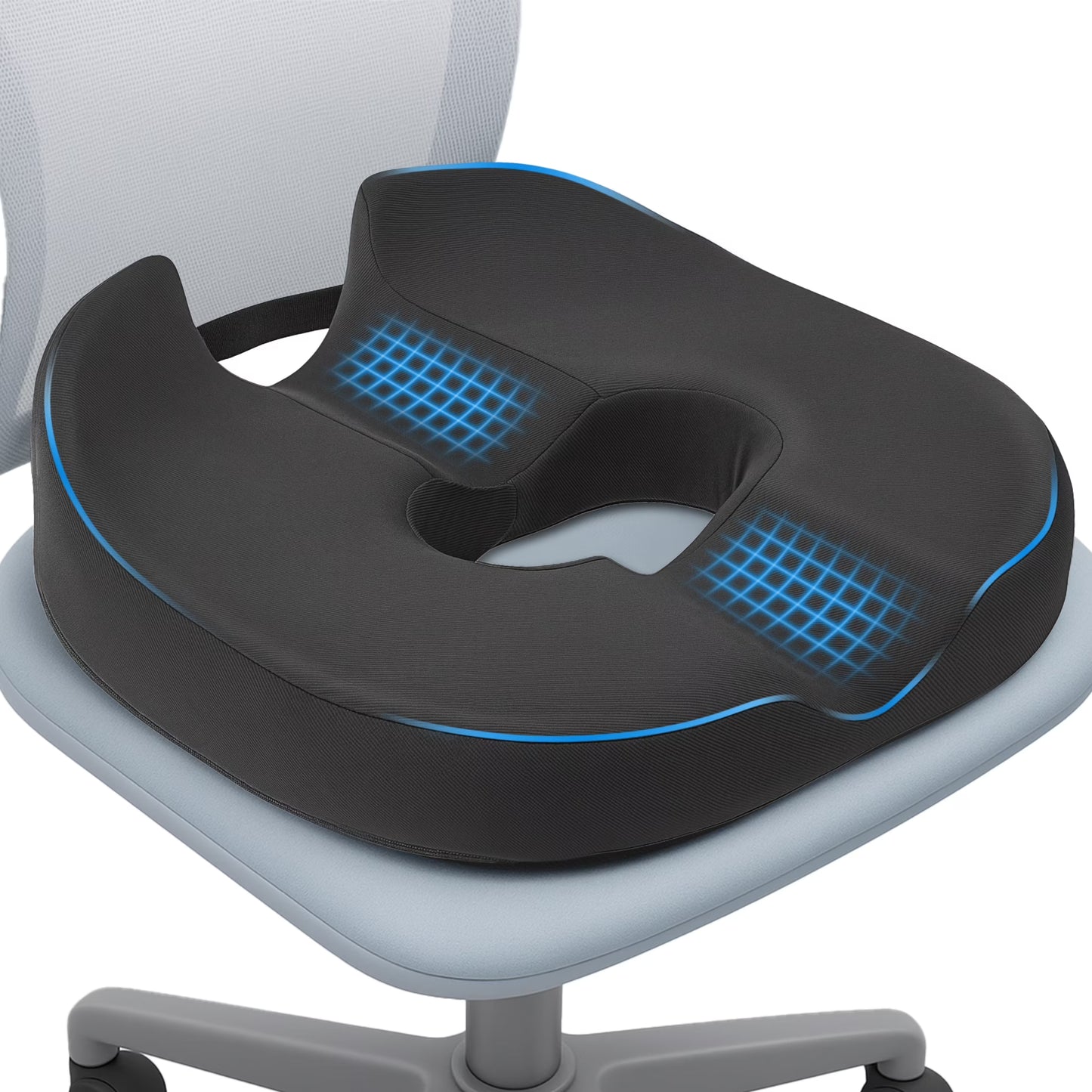 DONAMA Memory Foam Donut Pillow for Tailbone Pain Relief - Coccyx Cushion for Office Chair, Car Seat, Sciatica, Postpartum Recovery, Hemorrhoids & Surgery