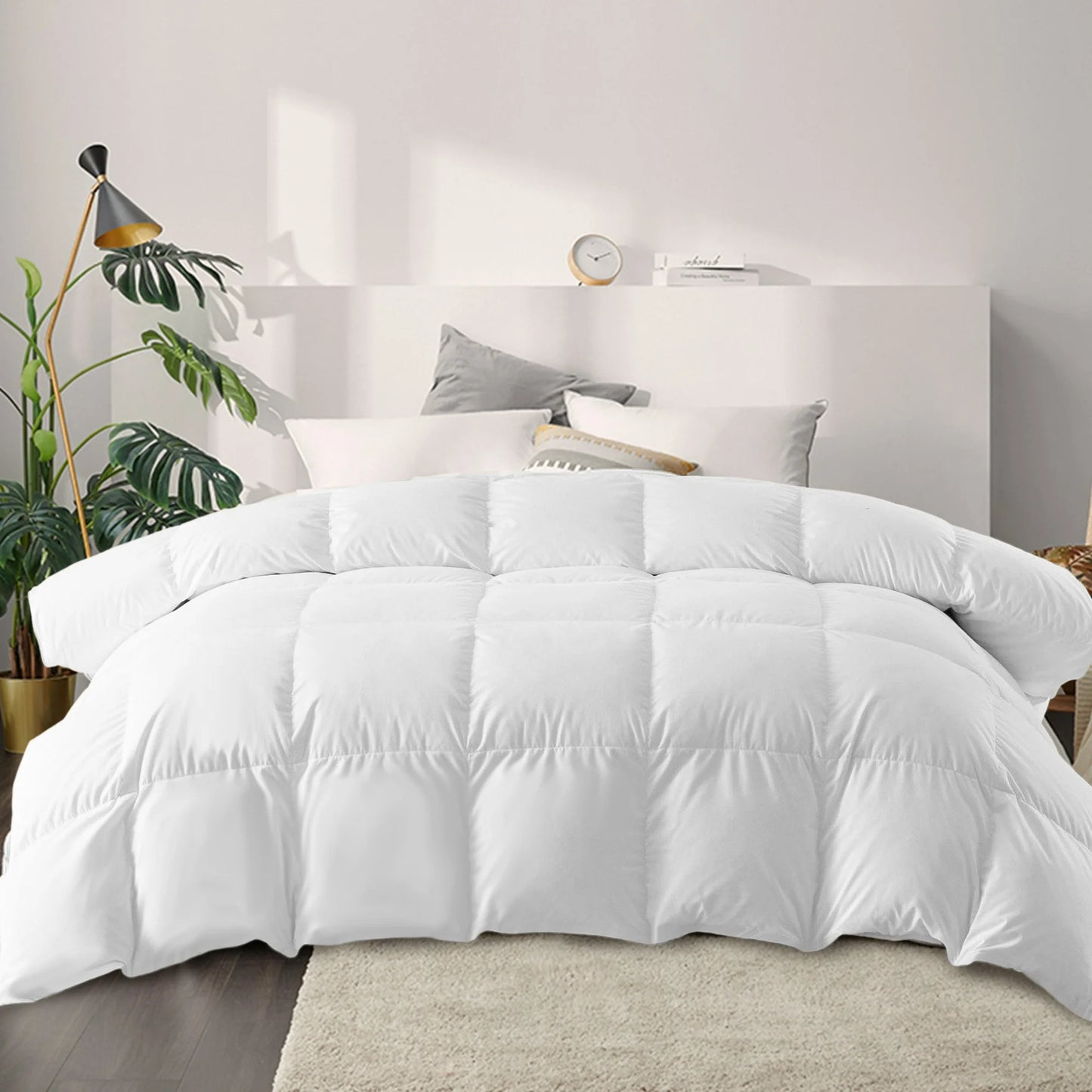 MOONORAH Twin Comforter Set, Bed in a Bag, Machine Washable Bedding Set with Pillowcases for All Seasons - 2 Pieces White