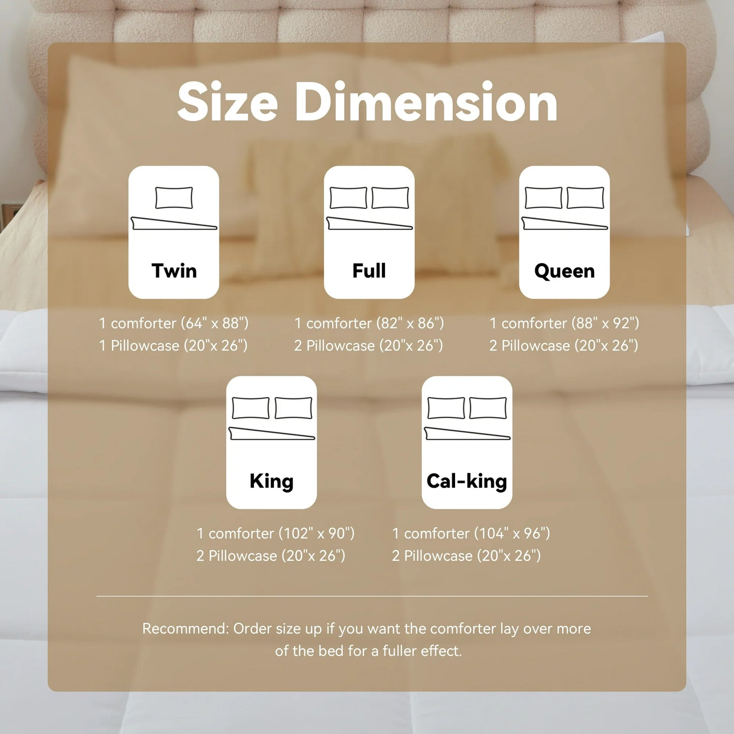 MOONORAH Twin Comforter Set, Bed in a Bag, Machine Washable Bedding Set with Pillowcases for All Seasons - 2 Pieces White