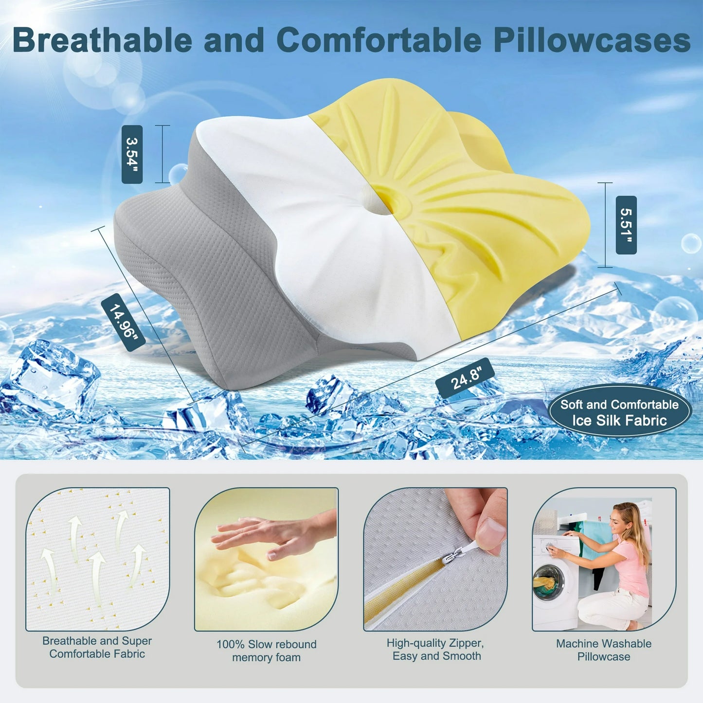 DONAMA Orthopedic Memory Foam Pillow, Ergonomic Shoulder Support, Ideal for Side Sleeper, CertiPUR Certified, 1 Pack