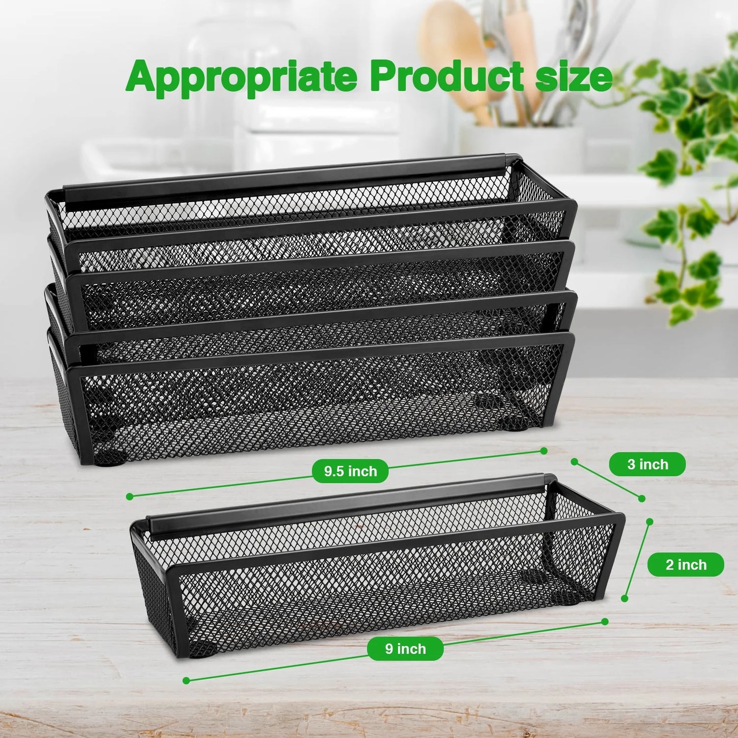 ZALFLEX Silverware Drawer Organizer for Kitchen, Utensil Mesh Drawer Organizer with Interlocking Arm for Flatware, Knives, Pen, Cosmetic, 6PC