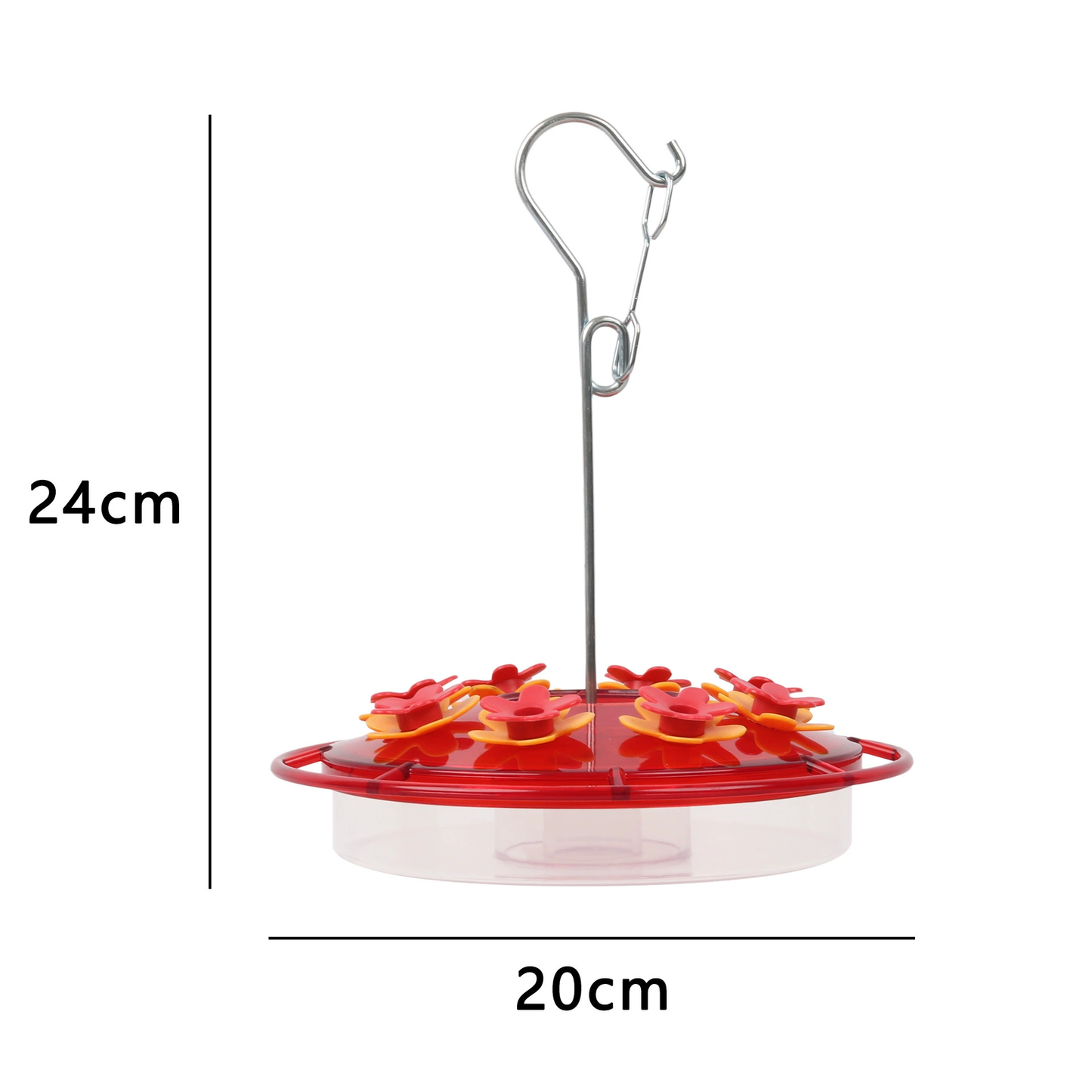 OTDLIGHT Hummingbird Feeders-Plastic Bird Feeder for Outdoors Hanging, 8 Feeding Ports &15 OZ Humming Birds Feeder,Built-in Water Flow to Prevent Ants and Bees for Garden Decor-Red