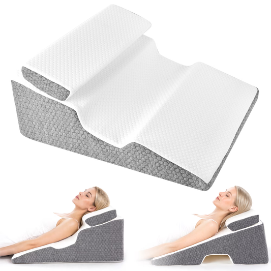 WANALIT Wedge Pillow Set 2 in 1 Ergonomic - Contoured Headrest for Side Sleeper