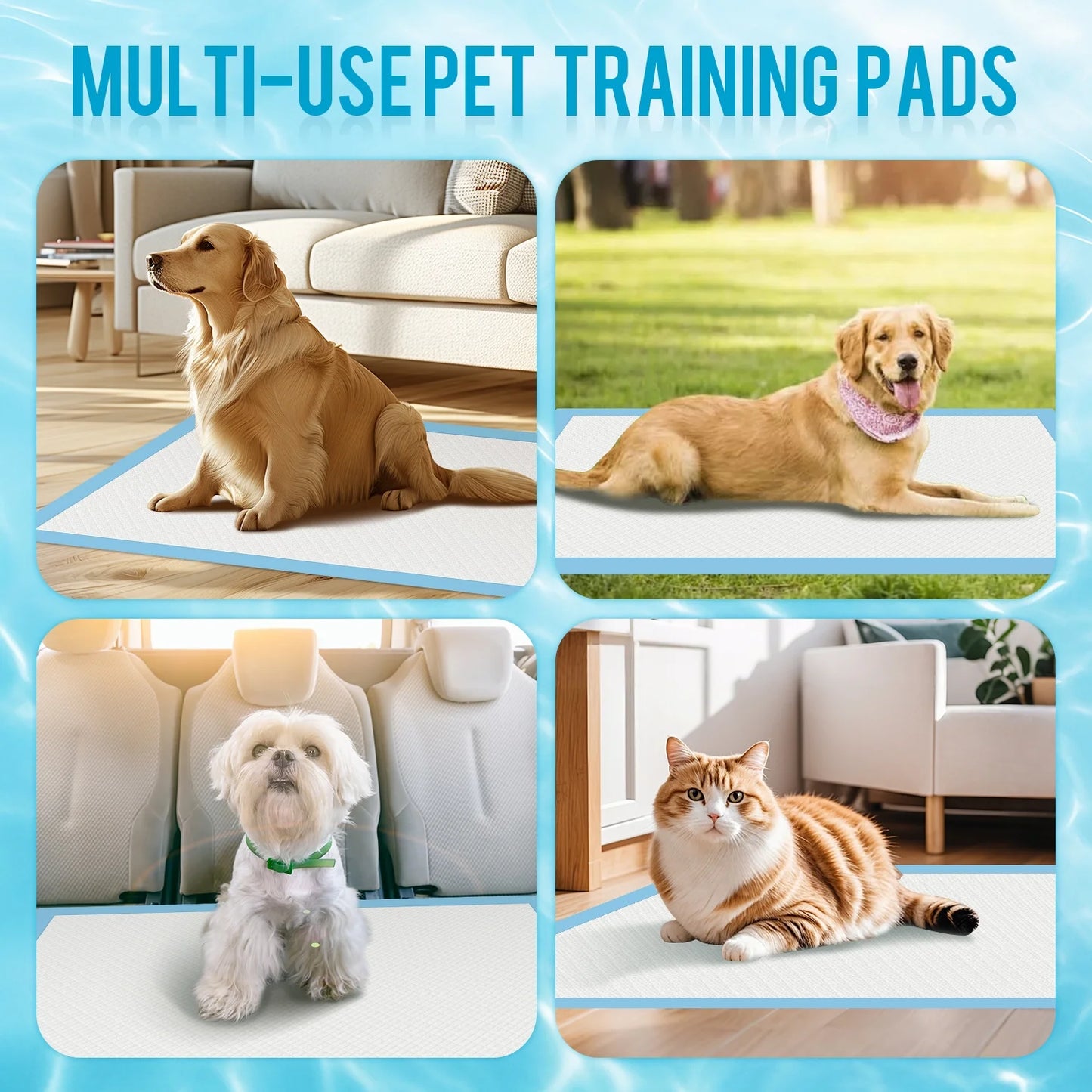 MOONORAH Dog Puppy Pee Pads, X-Large Training Puppy Pee Pads Super Absorbent & Leak-Proof, Pet Training Pads Supplies Pee Pads for Dogs, 24" x 36", 30 Count