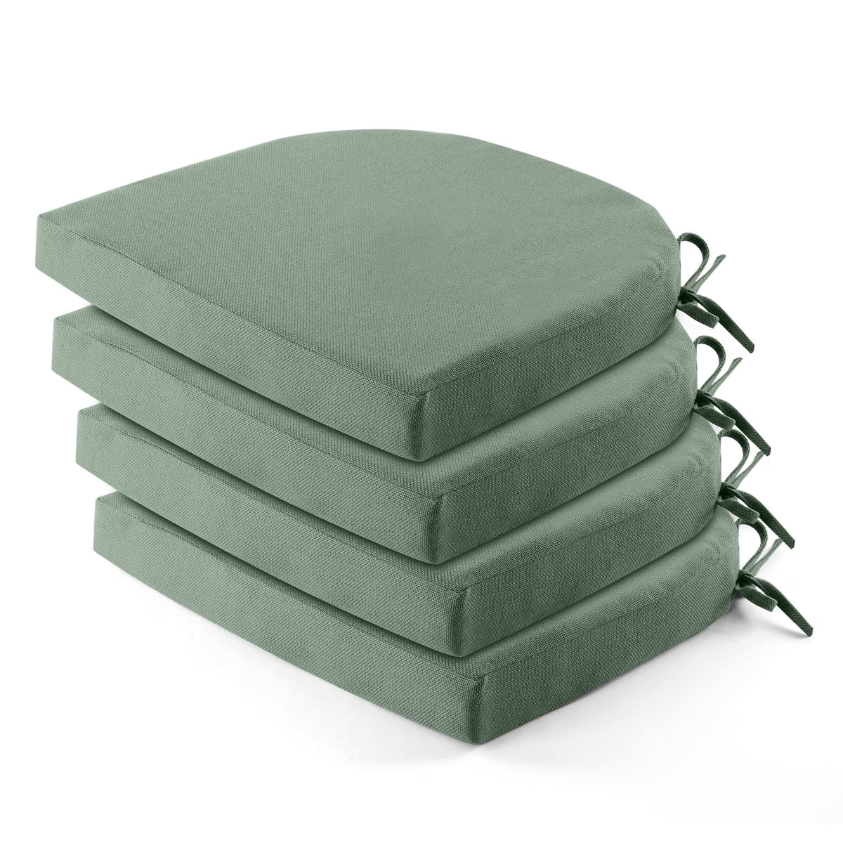Panpaddle Dining Chair Cushions - Waterproof with Ties - 4 Pack, Green