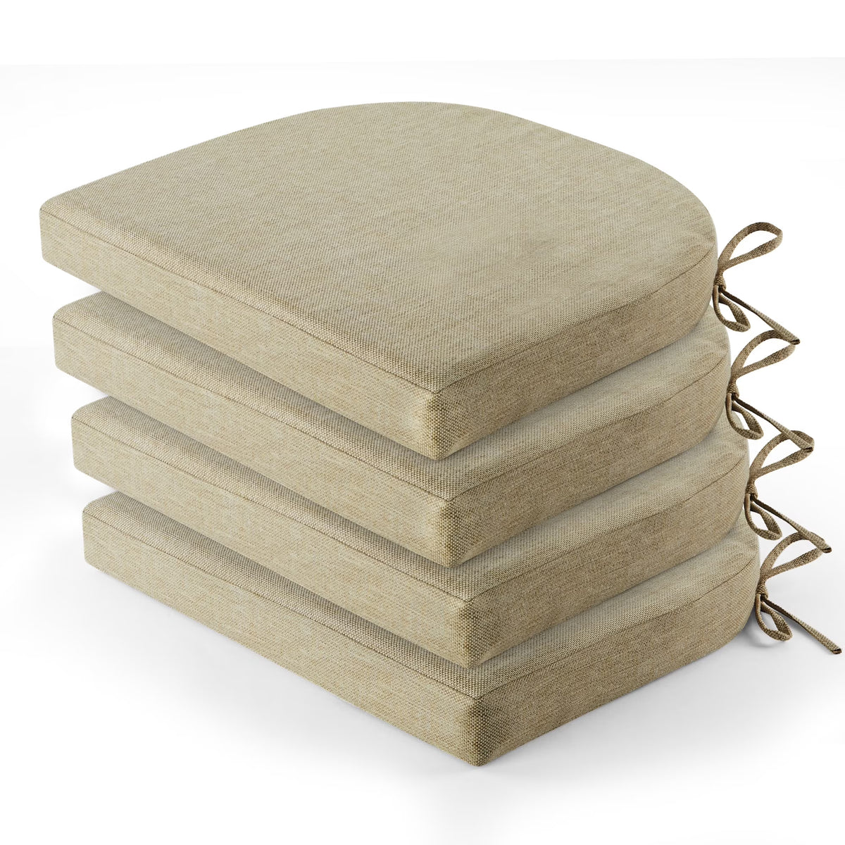 Panpaddle Outdoor Seat Cushions - Waterproof - 4 Pack, Beige