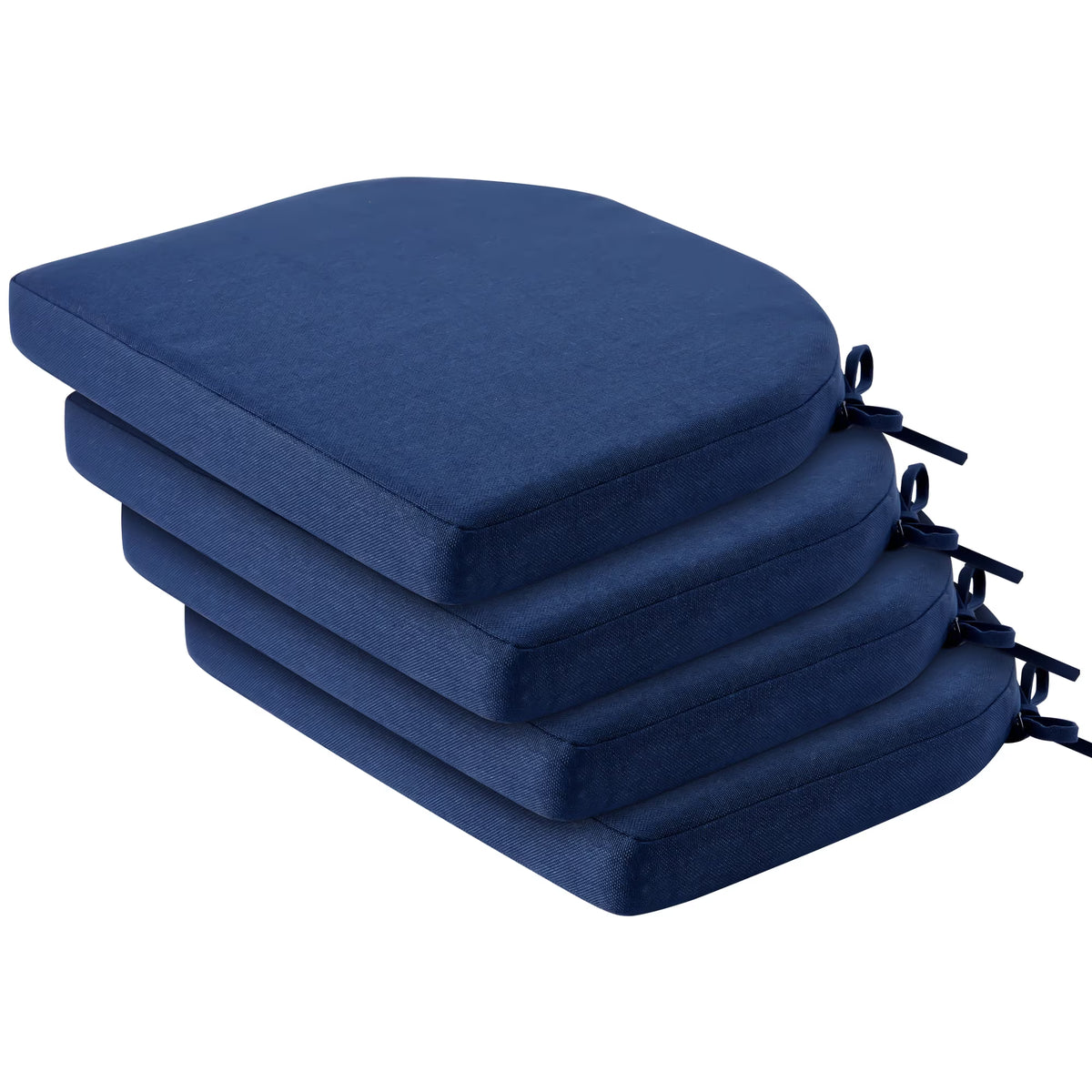 Panpaddle Outdoor Seat Cushions Rounded Square - Waterproof - 4 Pack, 17 x 16 x 2 in Blue