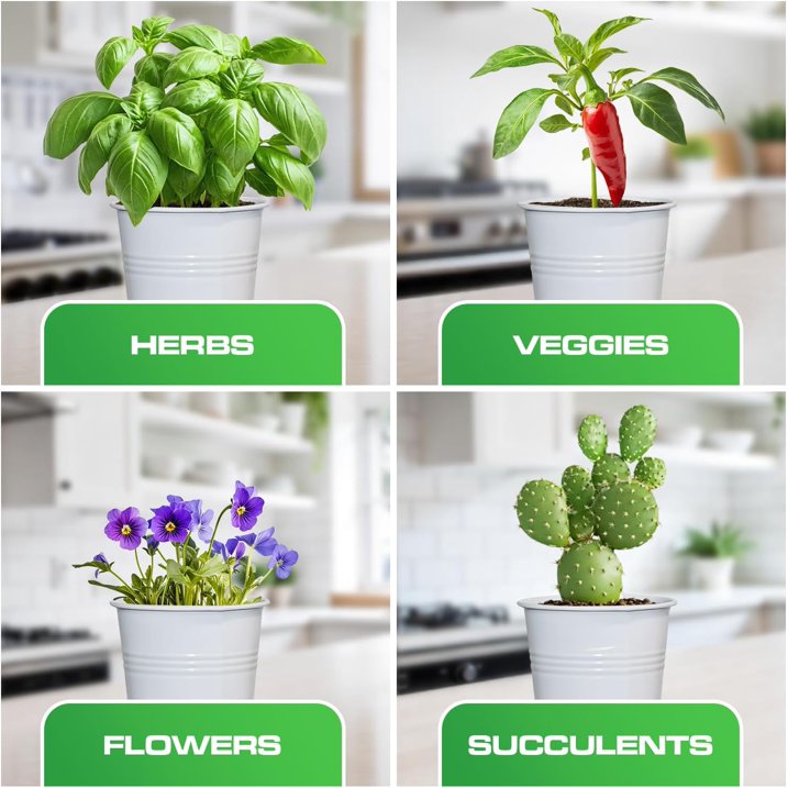 MOONORAH Herb Garden Planter, Kit with Tray Metal, Windowsill Plant Pots with Drainage, Home Decoration Planters, Succulents Planters, Kitchen Herb Garden for Outdoor or Indoor Plants, Set/3 (White)