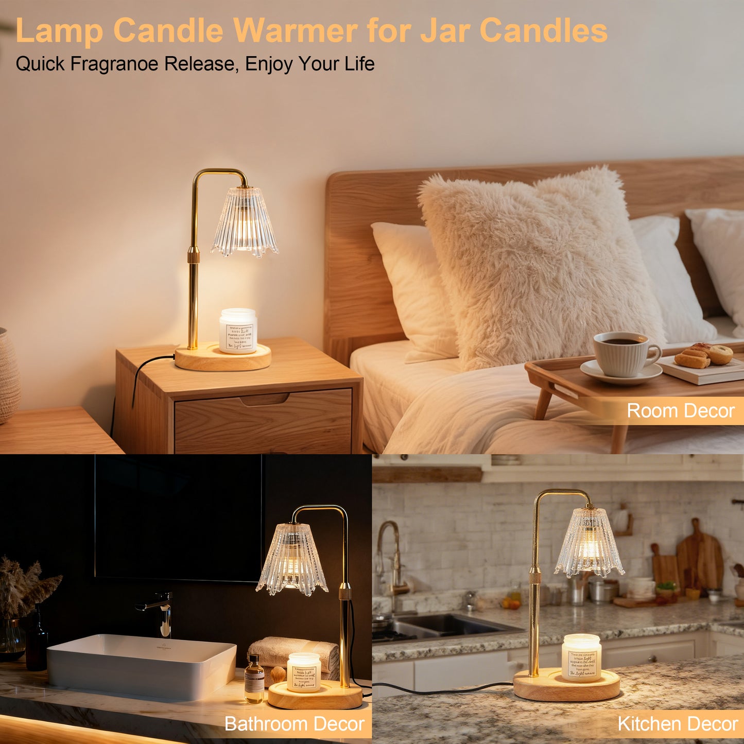 LOFTER-PRO Candle Warmer Lamp with Timer & RGB Lights, Adjustable Dimmable & Height - Electric Top Down Melting for All Jar Candles - Wax Melter Light for Home Decor (Includes 2 Halogen Bulbs)