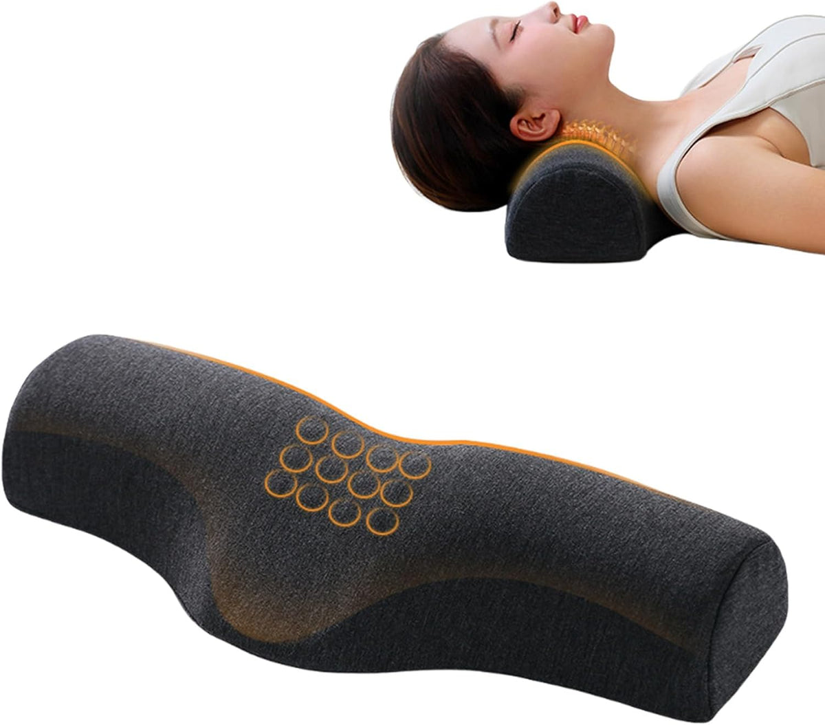 MOONORAH Cervical Neck Pillow - Memory Foam Support for Pain Relief - Gray