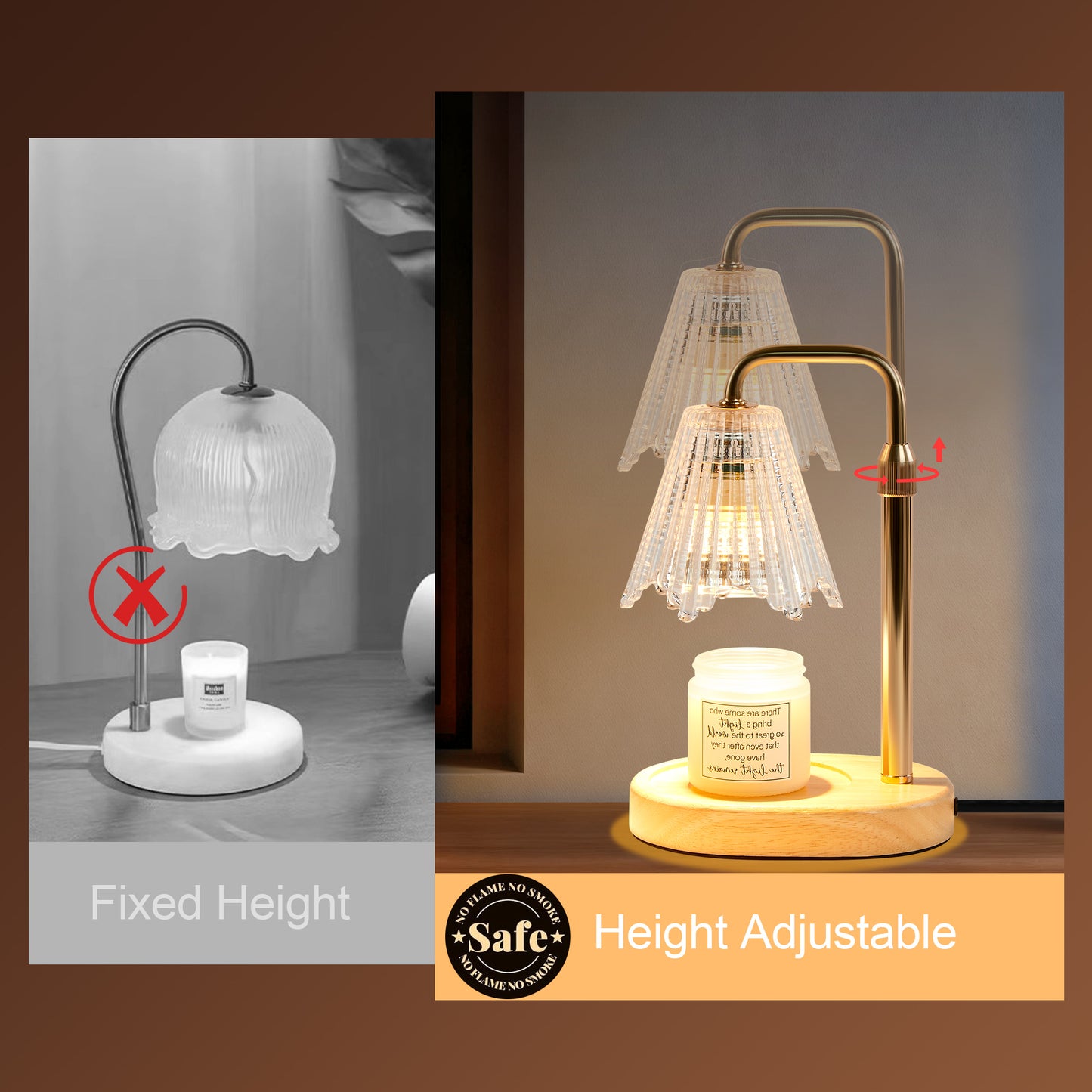 LOFTER-PRO Candle Warmer Lamp with Timer & RGB Lights, Adjustable Dimmable & Height - Electric Top Down Melting for All Jar Candles - Wax Melter Light for Home Decor (Includes 2 Halogen Bulbs)