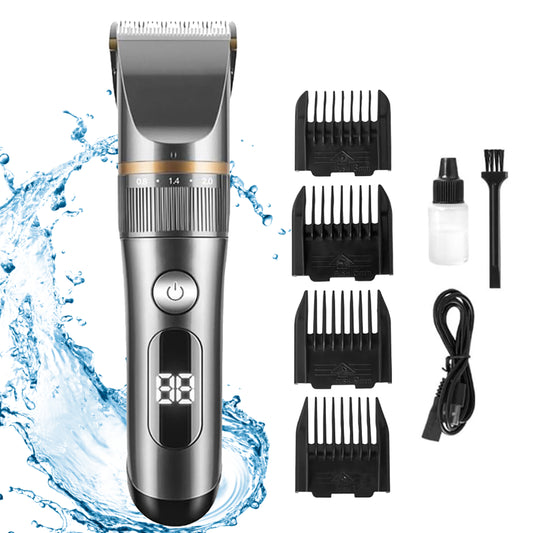 WANALIT Hair Clippers for Men Professional Clippers for Men Cordless&Corded Barber Clippers for Hair Cutting & Grooming. Rechargeable Hair Trimmer Kit for Household (Gun Gray)