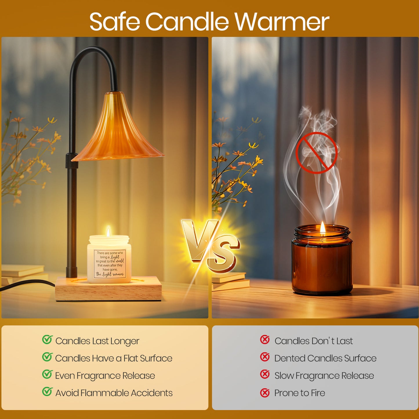LOFTER-PRO Candle Warmer Lamp with Timer, Dimmable, Adjustable Height, Electric Top Down Melting for All Jar Candles, Home Decor Wax Melter Light, Includes 2 Halogen Bulbs, Flower