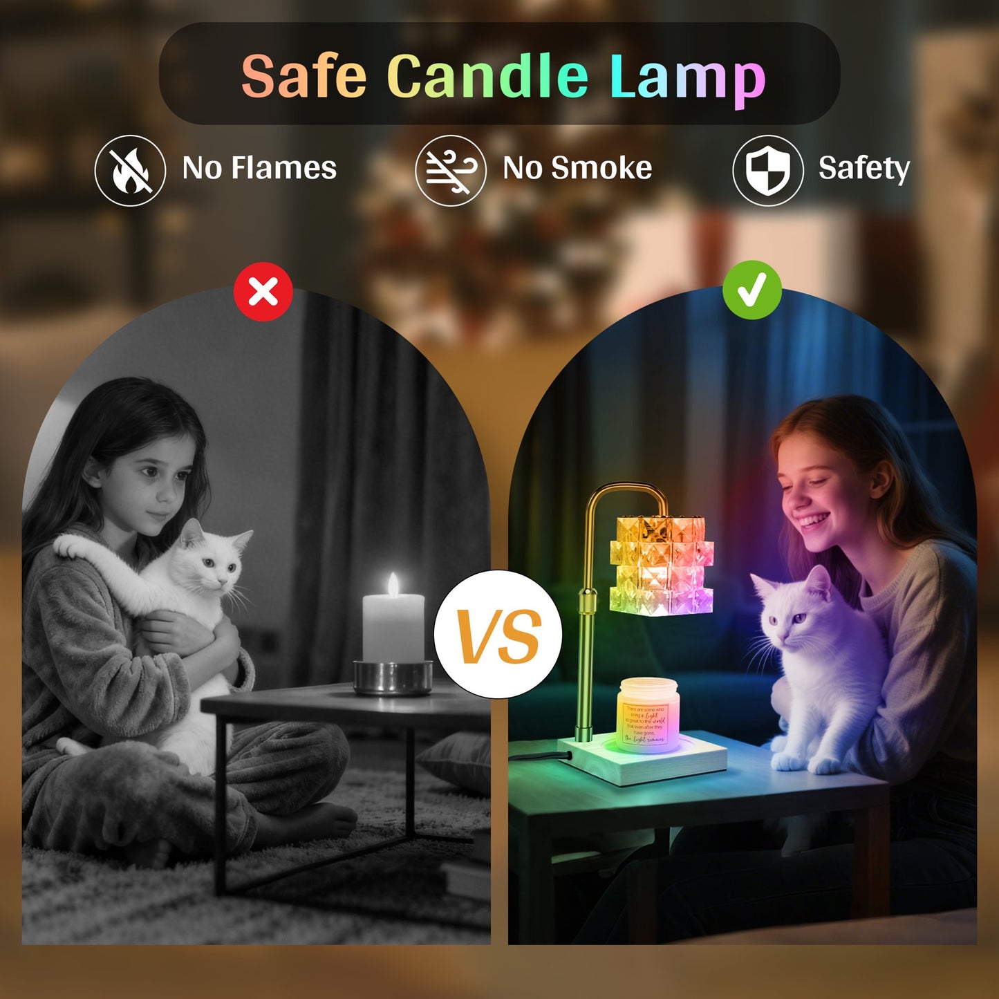 LOFTER-PRO Candle Warmer Lamp - RGB LED, Timer, Dimmer, Adjustable Height