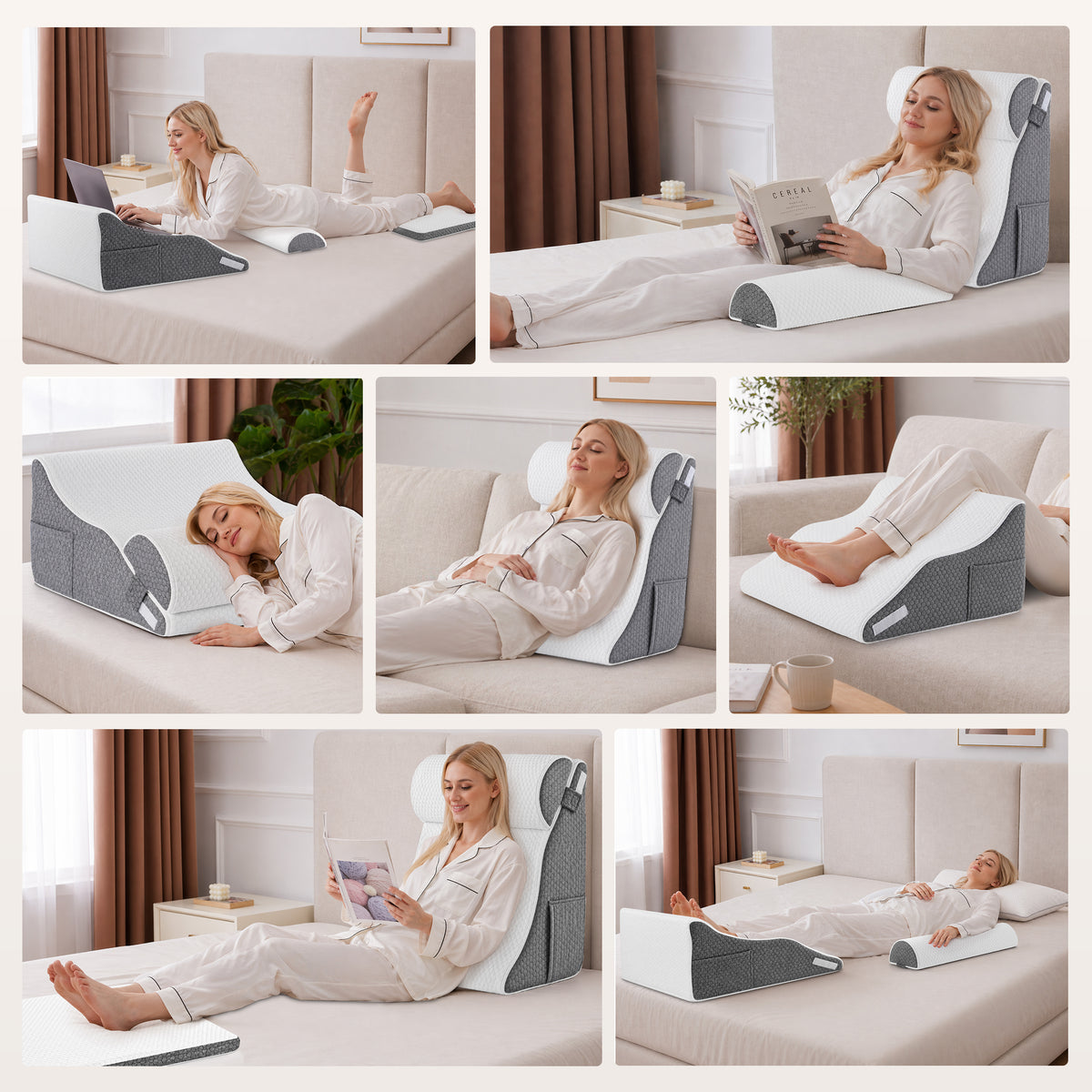 WANALIT Wedge Pillow for Acid Reflux Relief - Orthopedic Back Support