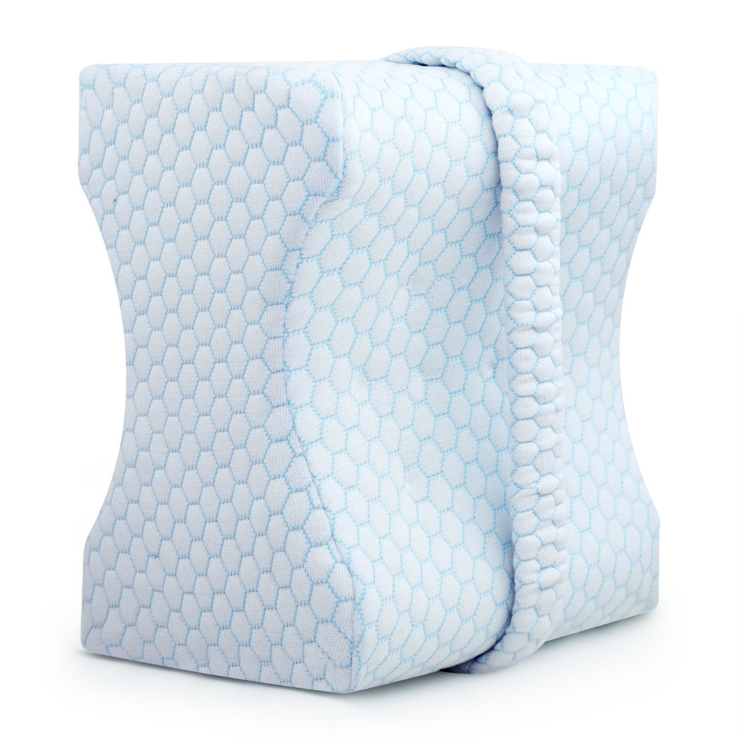 MOONORAH Knee Pillow for Side Sleepers, Memory Foam Leg Pillows for Sciatica, Back, HIPS, Joints, Hip Pain Relief, Pillows for Between Legs While Sleeping, Elastic Strap, White