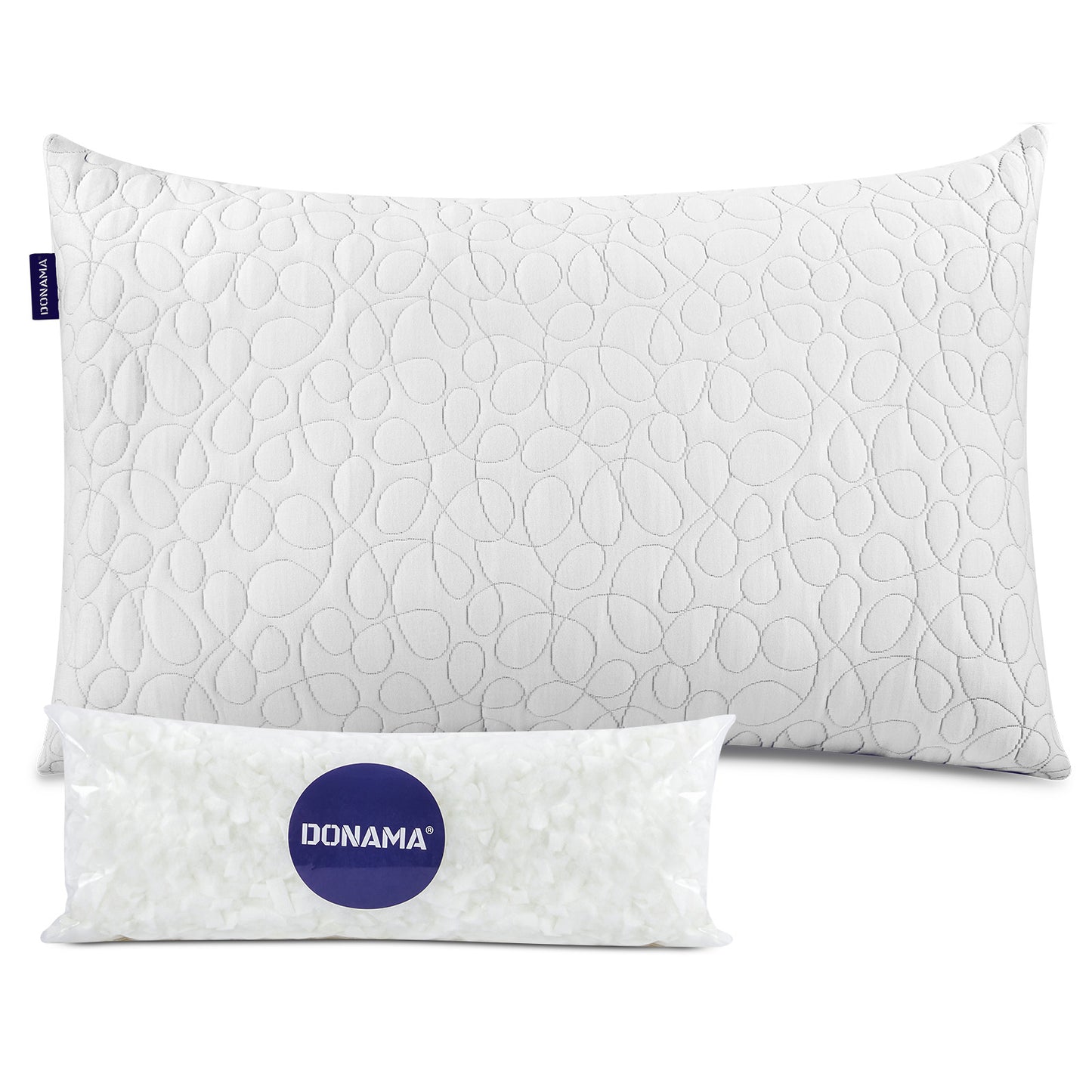 Adjustable Bed Pillows for Sleeping, Shredded Memory Foam Pillows with 200g Extra Filling, Breathable Back Stomach and Side Sleeper Pillow with Washable Pillowcase-King Size (20"x 36")