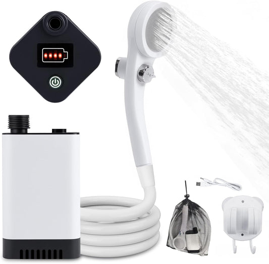 LOFTER-Pro Portable Shower for Camping, 5200mAh Rechargeable Outdoor Camp Shower Pump with Battery Level Display and 5 Spray Modes, IPX7 Waterproof for Traveling, Car Washing, Pet Bath (No ratings yet)