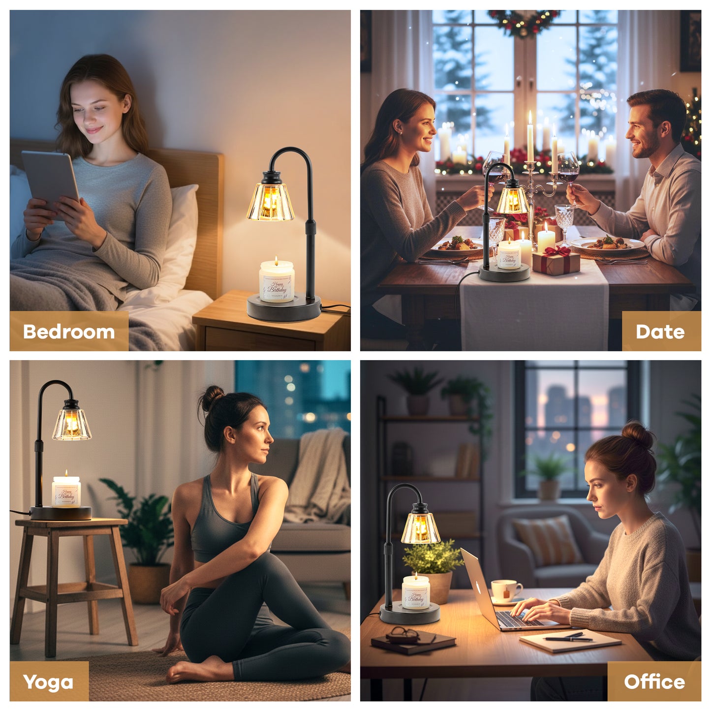 LAFAYTTE Adjustable Height Candle Warmer Lamp with Dimmable Light and Programmable Timer - A Stylish and Thoughtful Present for Multiple Sizes of Jar Candles