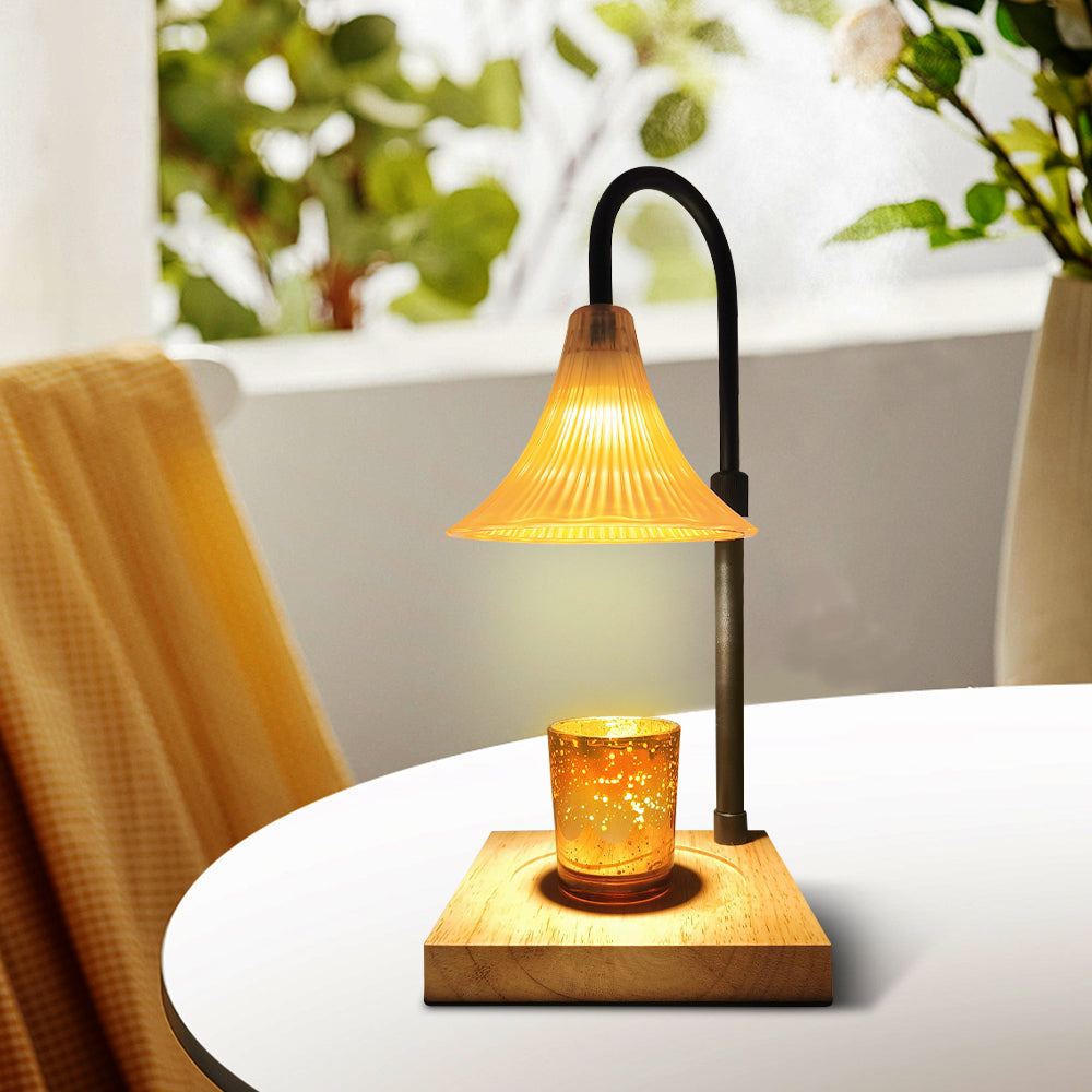 LOFTER-PRO Candle Warmer Lamp with Timer, Dimmable, Adjustable Height, Electric Top Down Melting for All Jar Candles, Home Decor Wax Melter Light, Includes 2 Halogen Bulbs, Flower