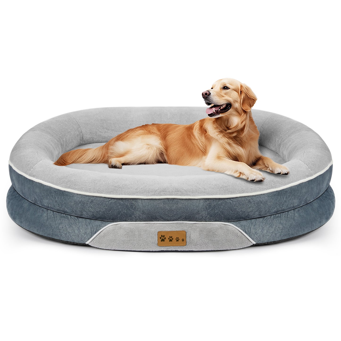 MOONORAH Dog Bed for Medium & Large Dogs – 42” Washable Dog Sofa with Removable Waterproof Cover, Supportive Foam Bolster, Non-Slip Bottom, Comfortable Pet Couch, Gray