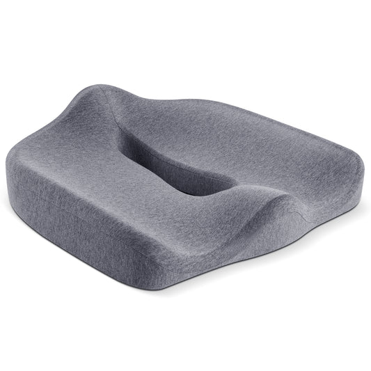 Ergonomic Seat Cushion for Tailbone Pressure Relief - Memory Foam Seat Pad for Comfort & Posture Improvement - Ideal for Office Chair,Desk Chairs, Car Seats, Wheelchairs, Home & Office Use(Dark Gray)