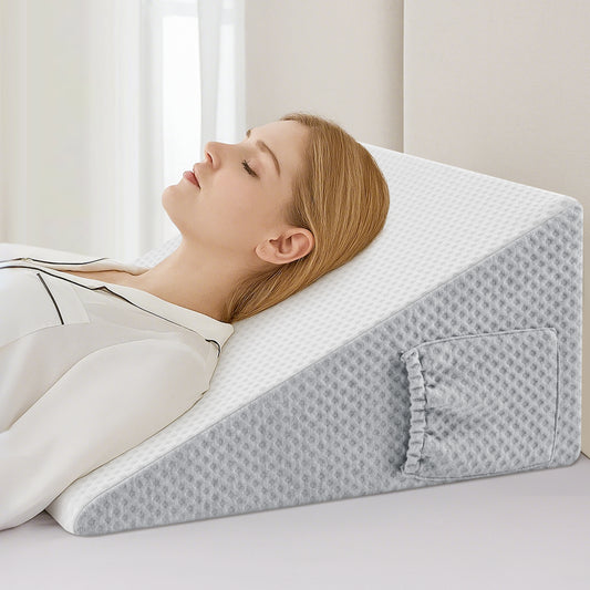 MOONORAH Wedge Pillow for Sleep Apnea, Bed Wedge Pillows for Headboard Triangle Memory Foam Removable Washable Cover for Acid Reflux Relief Sleeping Snoring Back Pain Heartburn