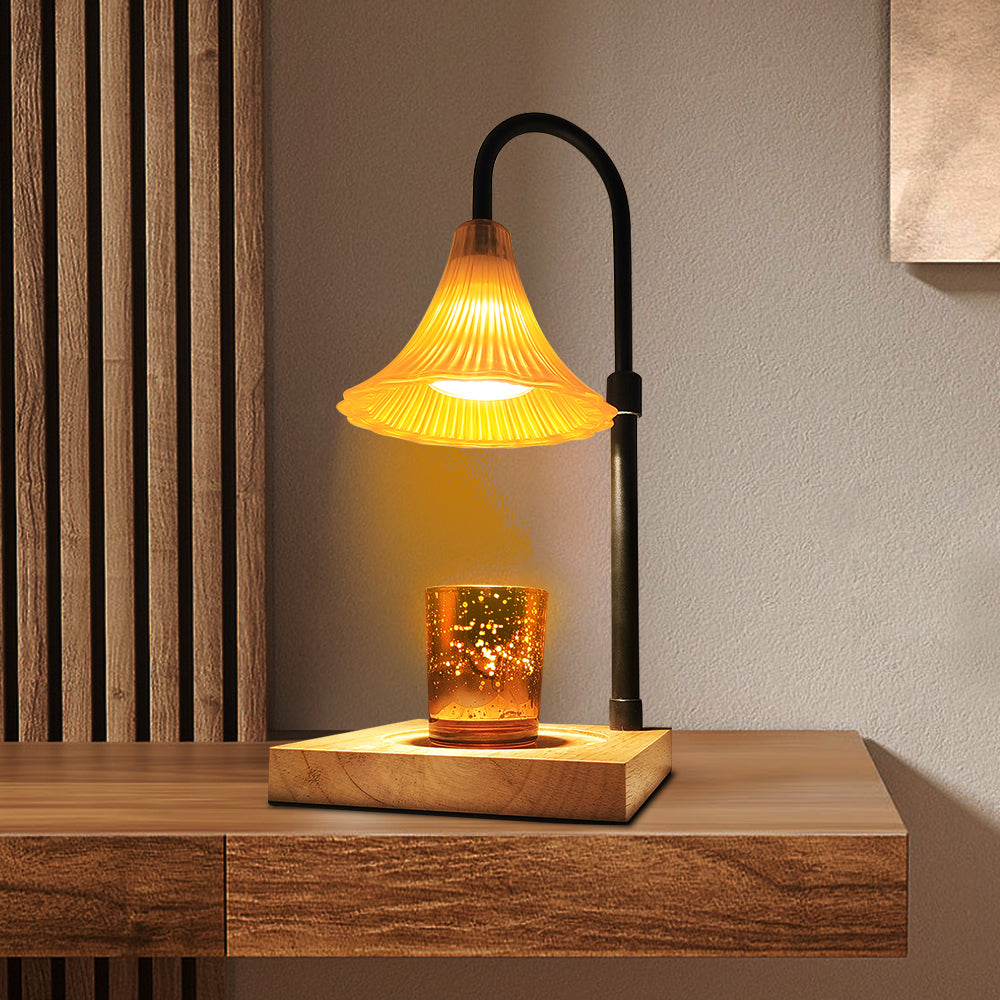 LOFTER-PRO Candle Warmer Lamp with Timer, Dimmable, Adjustable Height, Electric Top Down Melting for All Jar Candles, Home Decor Wax Melter Light, Includes 2 Halogen Bulbs, Flower