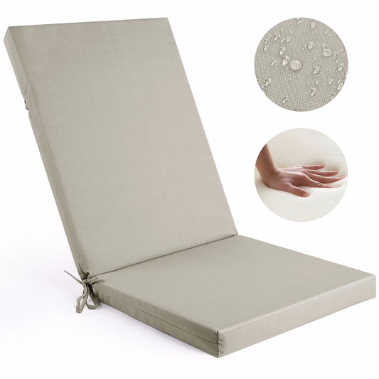 Lafaytte Outdoor Chair Cushions, Thick Patio Seat Cushions Outdoor Chair Pads, 42"L x 18"W Rectangle Waterproof Outdoor Chair Cushion Garden Sofa Couch Chair Pads, Premium Comfortable, Gray