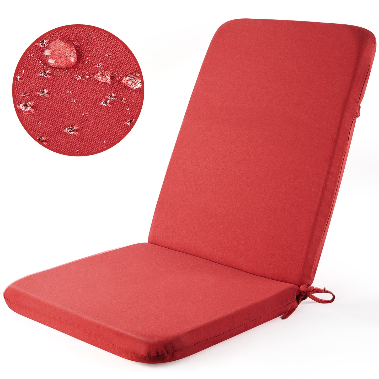 MOONORAH Outdoor Chair Cushions, Patio Seat Cushions Outdoor Chair Pads, 42"L x 18"W Rectangle Waterproof Outdoor Chair Cushion Garden Sofa Couch Chair Pads, Premium Comfortable, Red