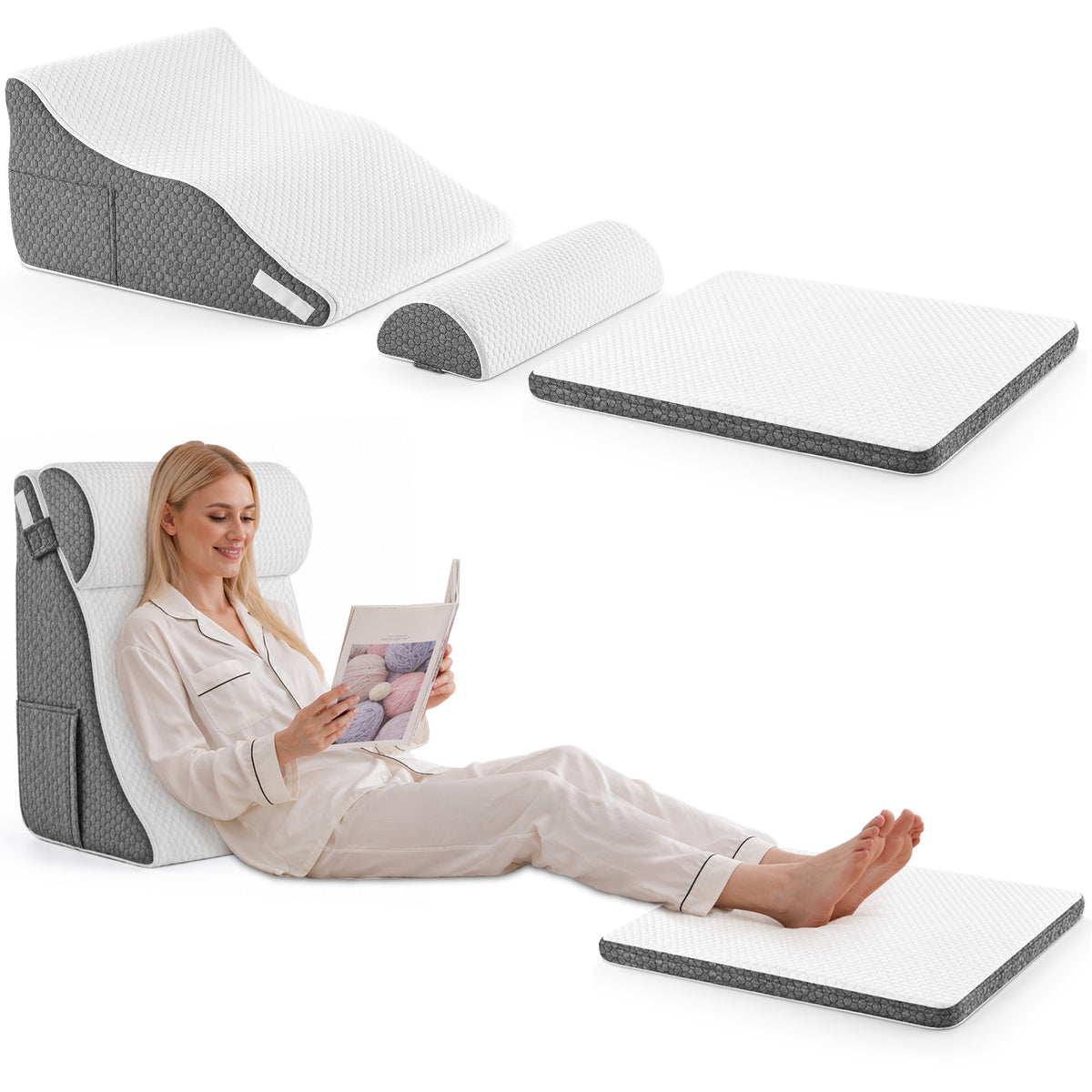 WANALIT Wedge Pillow for Acid Reflux Relief - Orthopedic Back Support