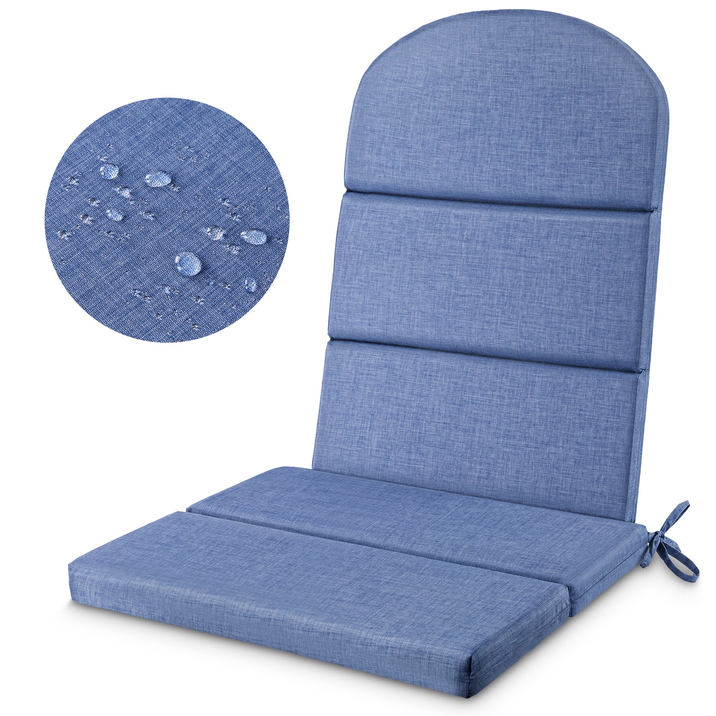 DONAMA Outdoor Chair Cushion Waterproof with Ties for Patio Garden Furniture, Navy Blue 48x22x2 inch