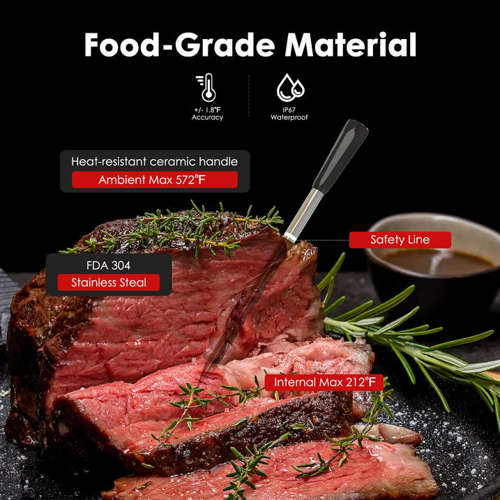Kaipara Smart Wireless Meat Thermometer - Bluetooth App, 2 Probe Set