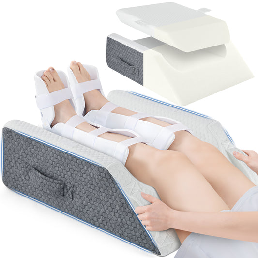 KAIPARA Leg Elevation Pillows, Wedge Pillow for After Surgery, Height Adjustable Memory Foam Leg Support, Leg Pillow for Back, Knee, Hip, and Ankle Pain Relief