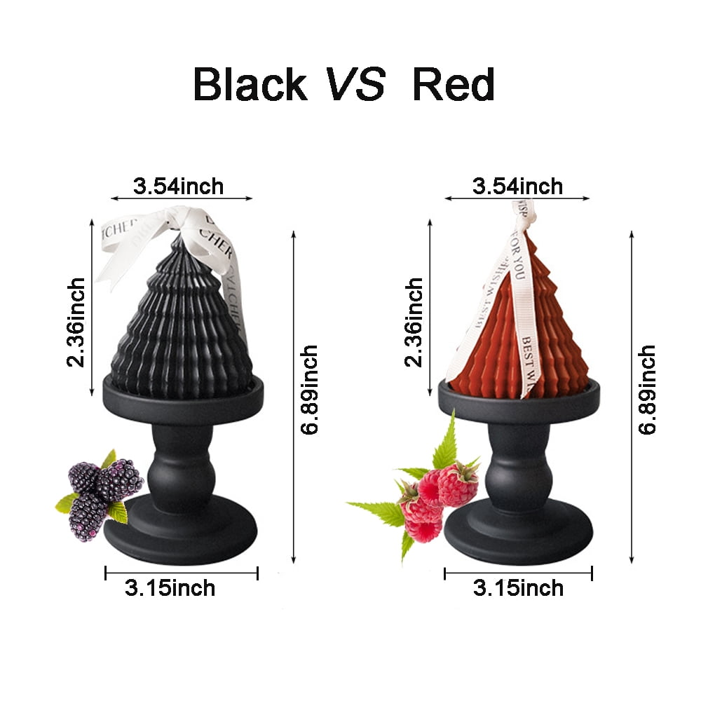 Onekawa Origami Tree Shaped Scented Candle Set with Frosted Ceramic Holder, 5.9oz Sweet Berries Soy Wax Decorative Candle, 12H Burn, Gift Box