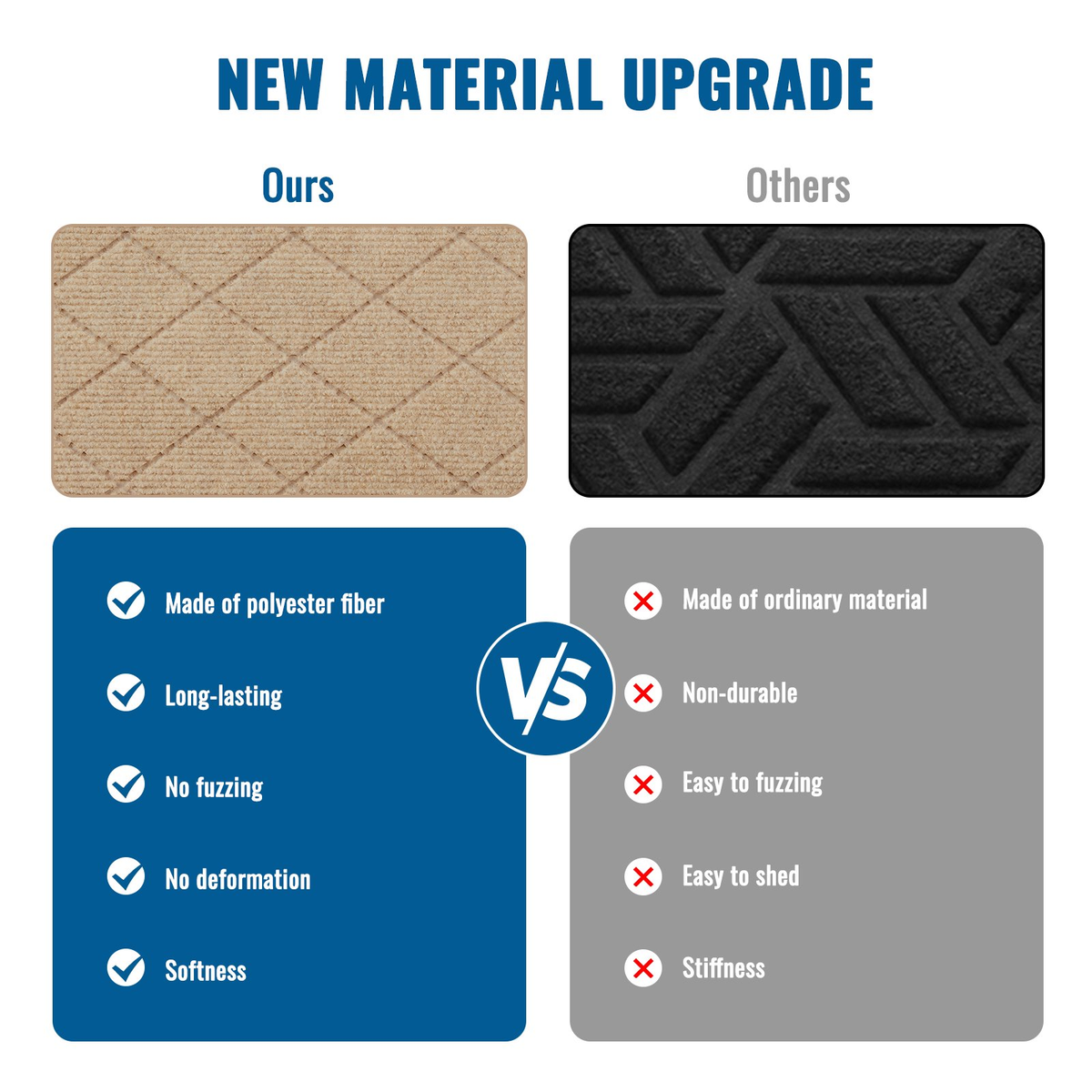 ENERFACE Non-Slip Carpet Stair Treads for Wooden Steps – 8" x 30" Reusable Adhesive Stair Rugs for Kids, Seniors & Pets, Indoor Polyester Surface with TPR Backing, Khaki