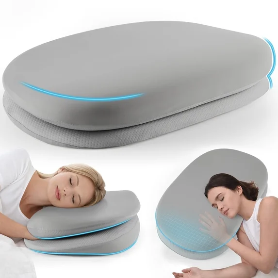 KAIPARA Cervical Neck Pillow for Side Sleepers, Cooling Memory Foam Contour Pillow with Detachable Dual-Layer Soft & Firm Support, 26" x 15" x 4.3"