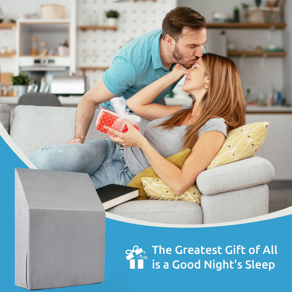 MOONORAH Wedge Pillow for After Surgery - Leg and Back Pain Relief - Gray