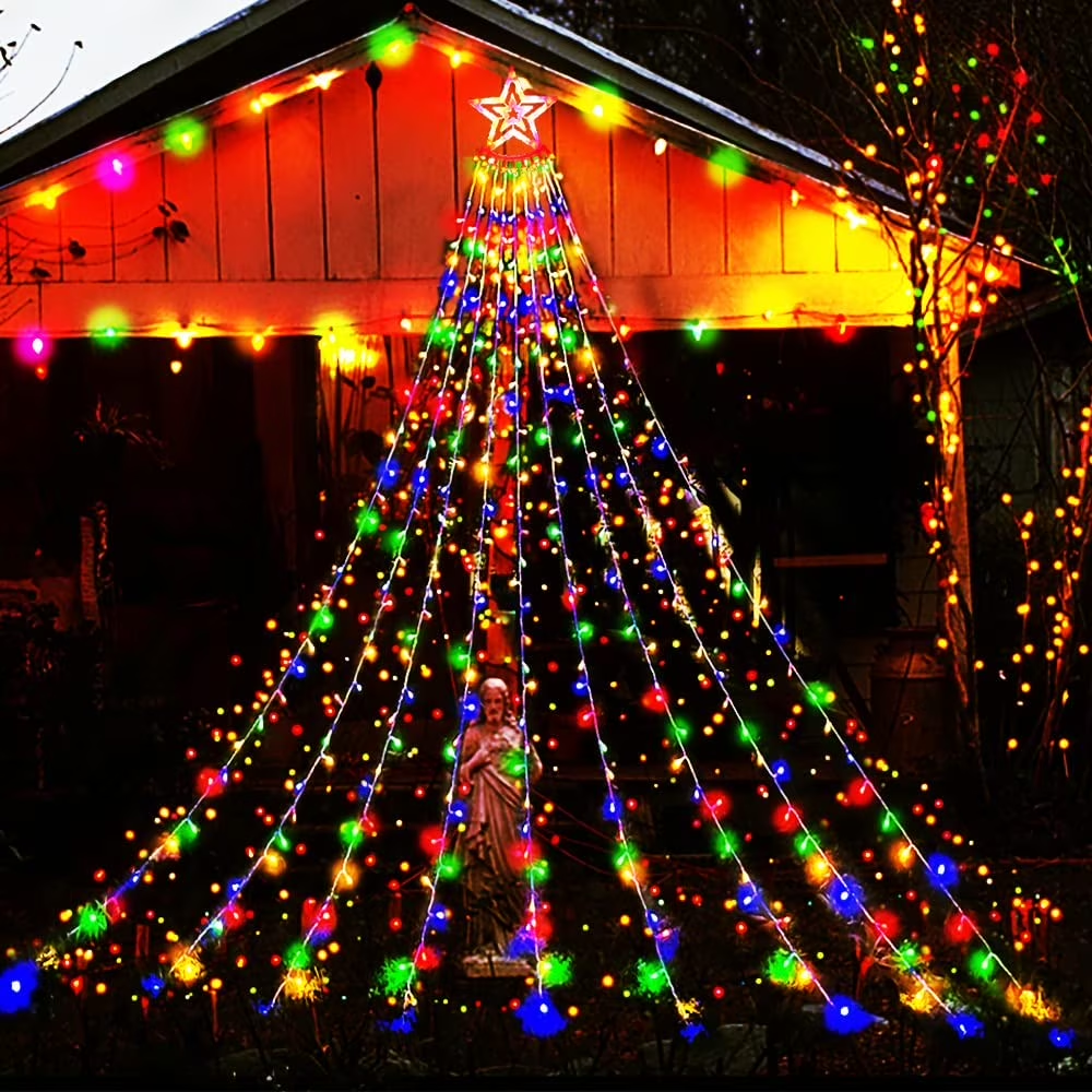 LOFTER-PRO 350 LED Waterfall String Lights 8 Modes - IP44 Waterproof - Multicolor