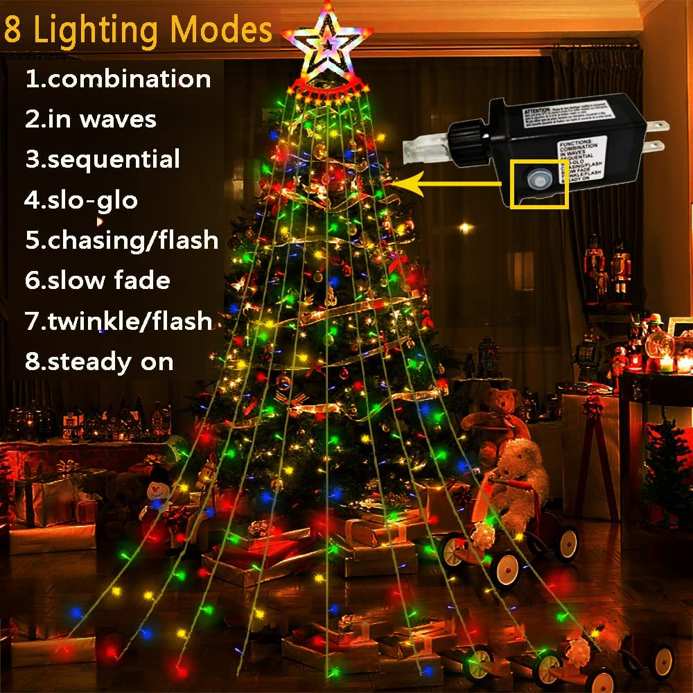 LOFTER-PRO 350 LED Waterfall String Lights 8 Modes - IP44 Waterproof - Multicolor